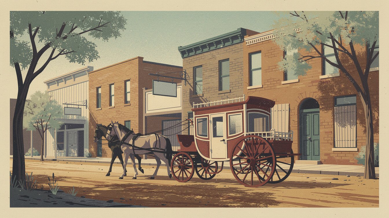 Stagecoach on the car-free Main Street of Columbia State Historic Park in Tuolumne County
