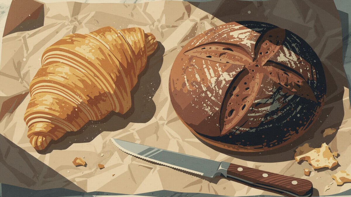 A plain croissant and a sourdough loaf, the control test for ranking San Francisco bakeries