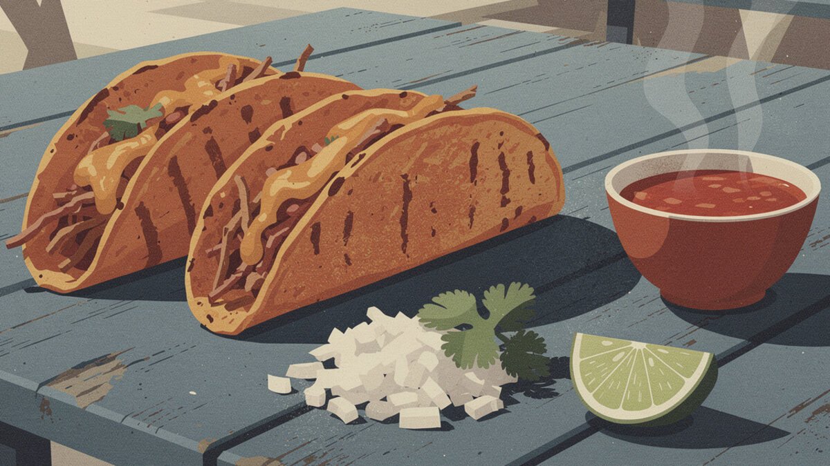 Quesabirria tacos with a cup of consomé in San Diego