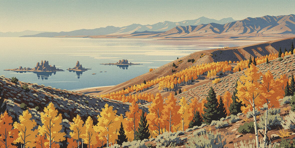 Aspens above Mono Lake from Conway Summit on 395